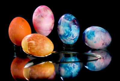 Easter eggs dyed
